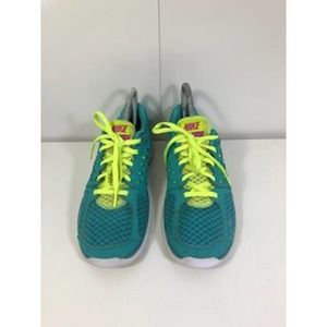 Nike Flex 2013 Run Running Lace Up Top Shoes Sneakers Turquoise Volt Womens US 7